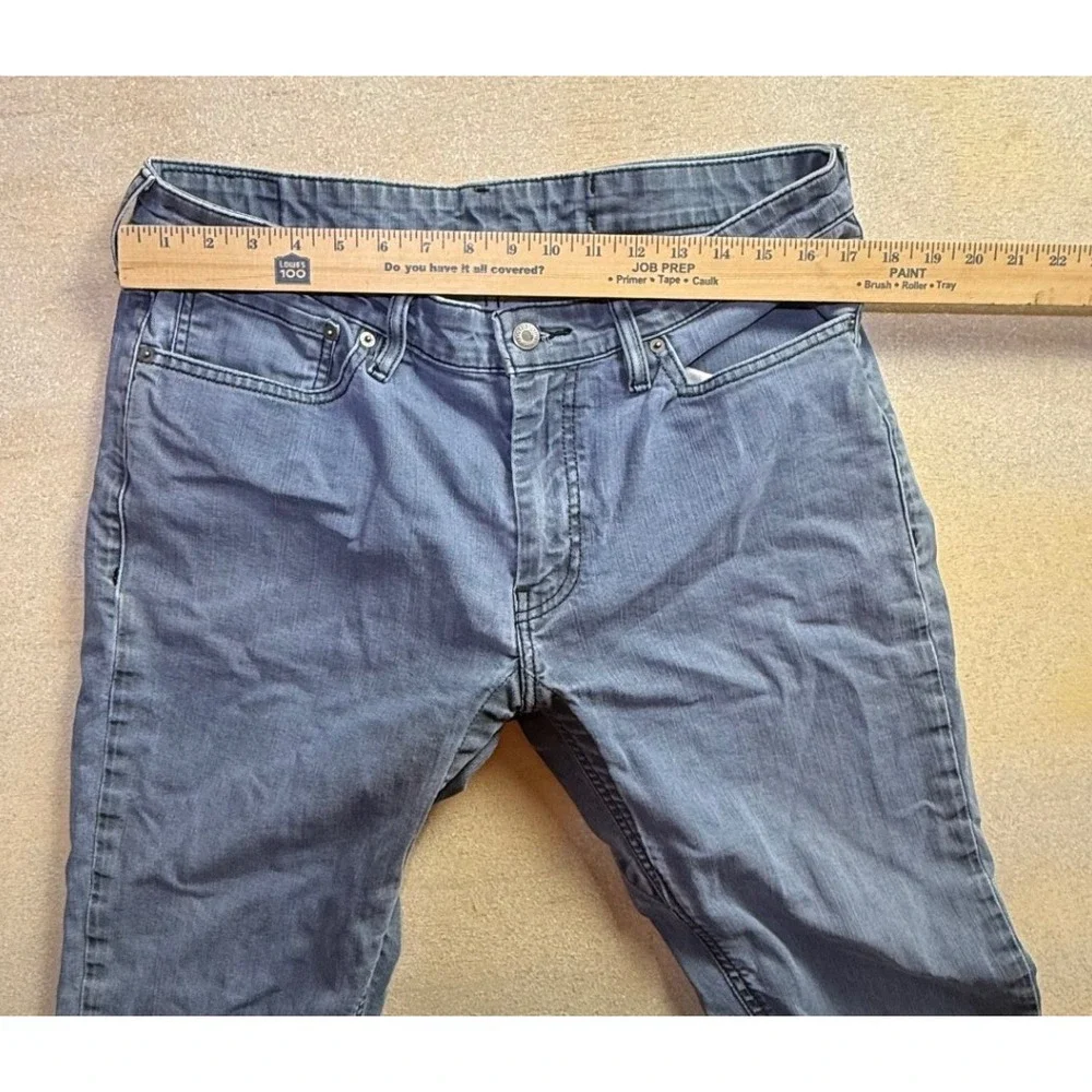 Levis 511 Slim Fit Gray Blue Jeans Mens 34x32 Stretch Denim Pants-2406
